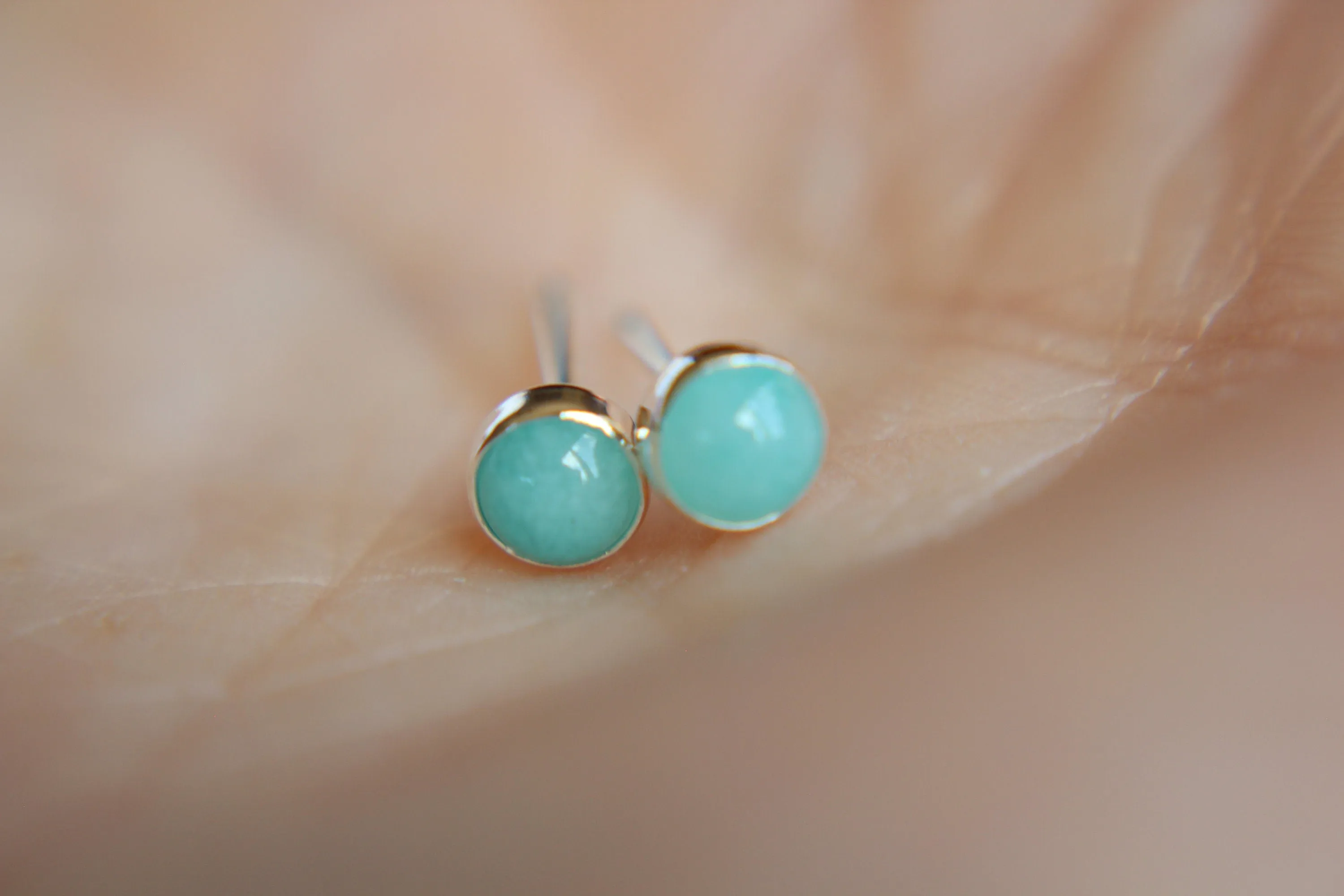 Amazonite Earrings, Gemstone Earrings, Sterling Earrings, Post Earrings, Amazonite Post Earrings, Small Earrings, Minimalist Earrings, Gift