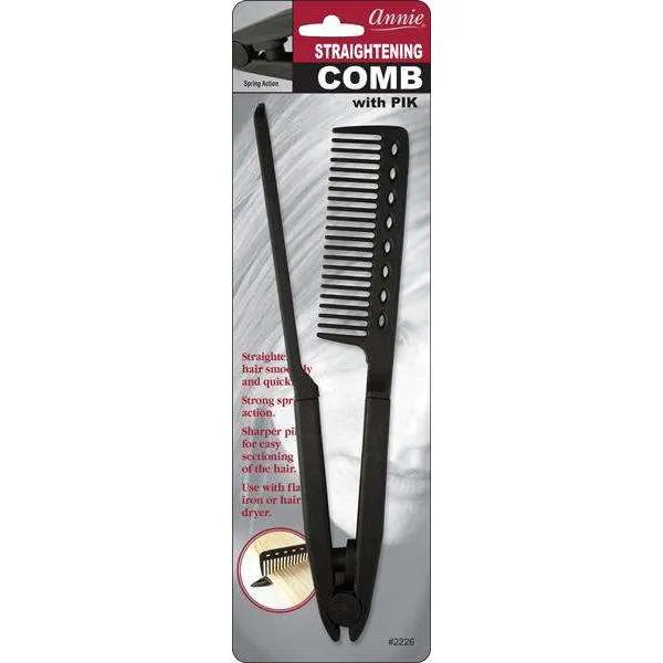 Annie Straightening Comb W/Pik Spring Action