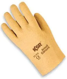 Ansell Size 9 KSR Light Duty Multi-Purpose Tan Vinyl Coated Work Glove With Interlock Knit Liner And Slip-On Cuff