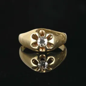 Antique 14K Gold Belcher Diamond Ring