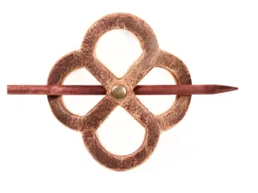 Antiqued Enldess-Knot Leather Hair Barrette