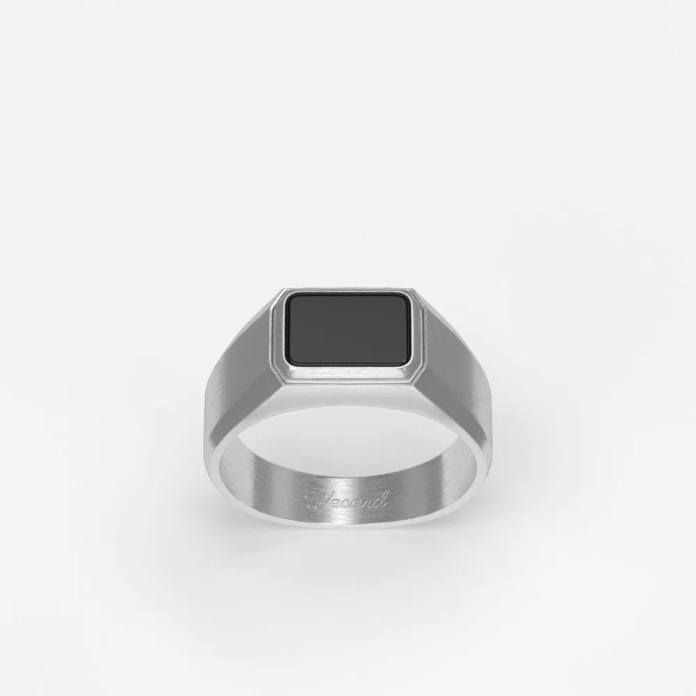 Atlas Ring Silver Onyx