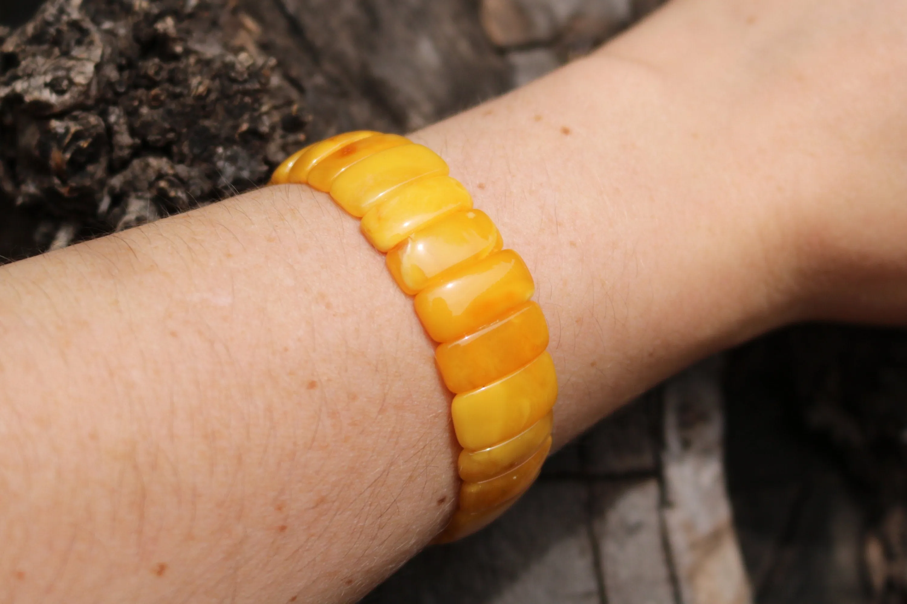 Baltic Amber Jewelry Antique Butterscotch Egg Yolk Bracelet 10.2 gram