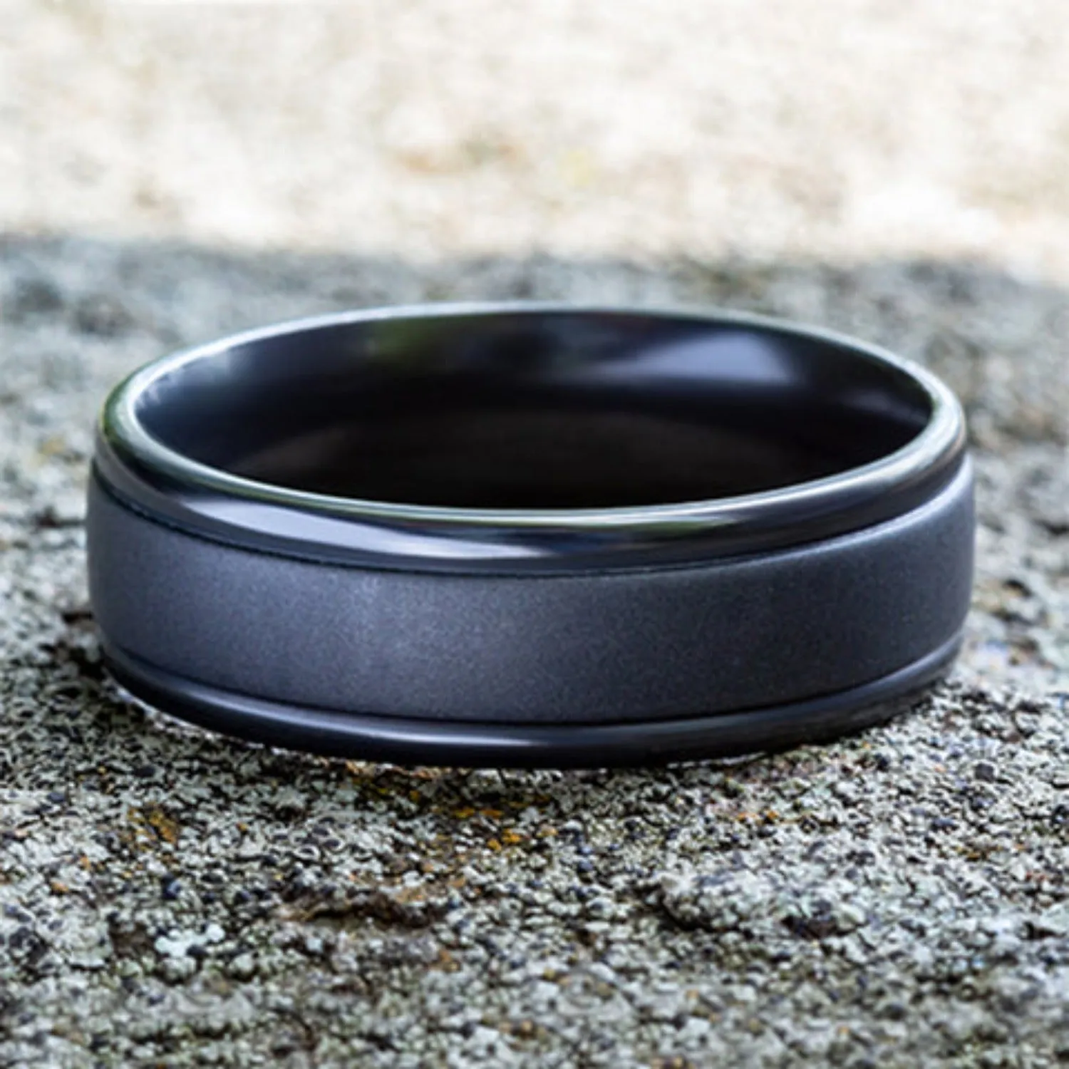 Benchmark Tantalum Grey Powder Coated Wedding Band