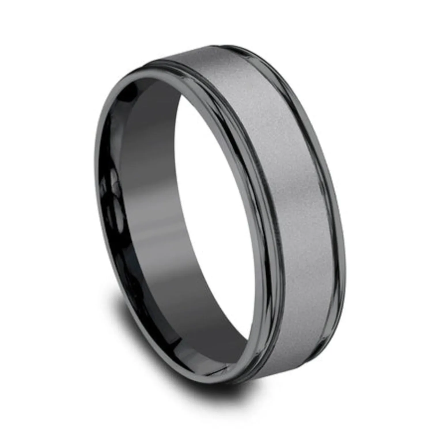 Benchmark Tantalum Grey Powder Coated Wedding Band