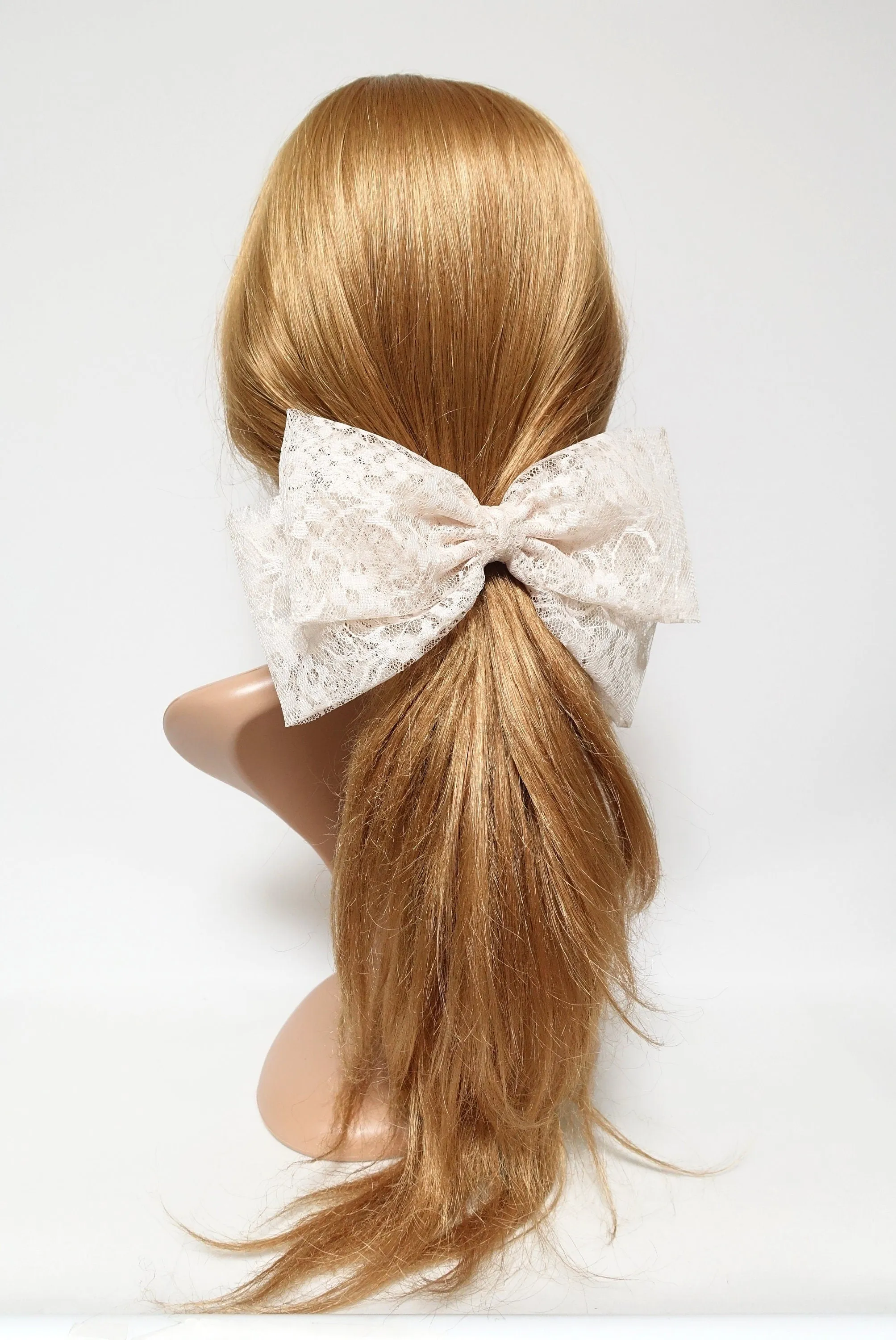 big floral lace layered bow Texas hair bow french barrette