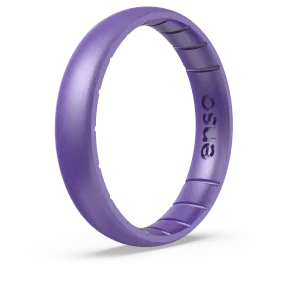 Birthstone Classic Thin Silicone Ring - Amethyst