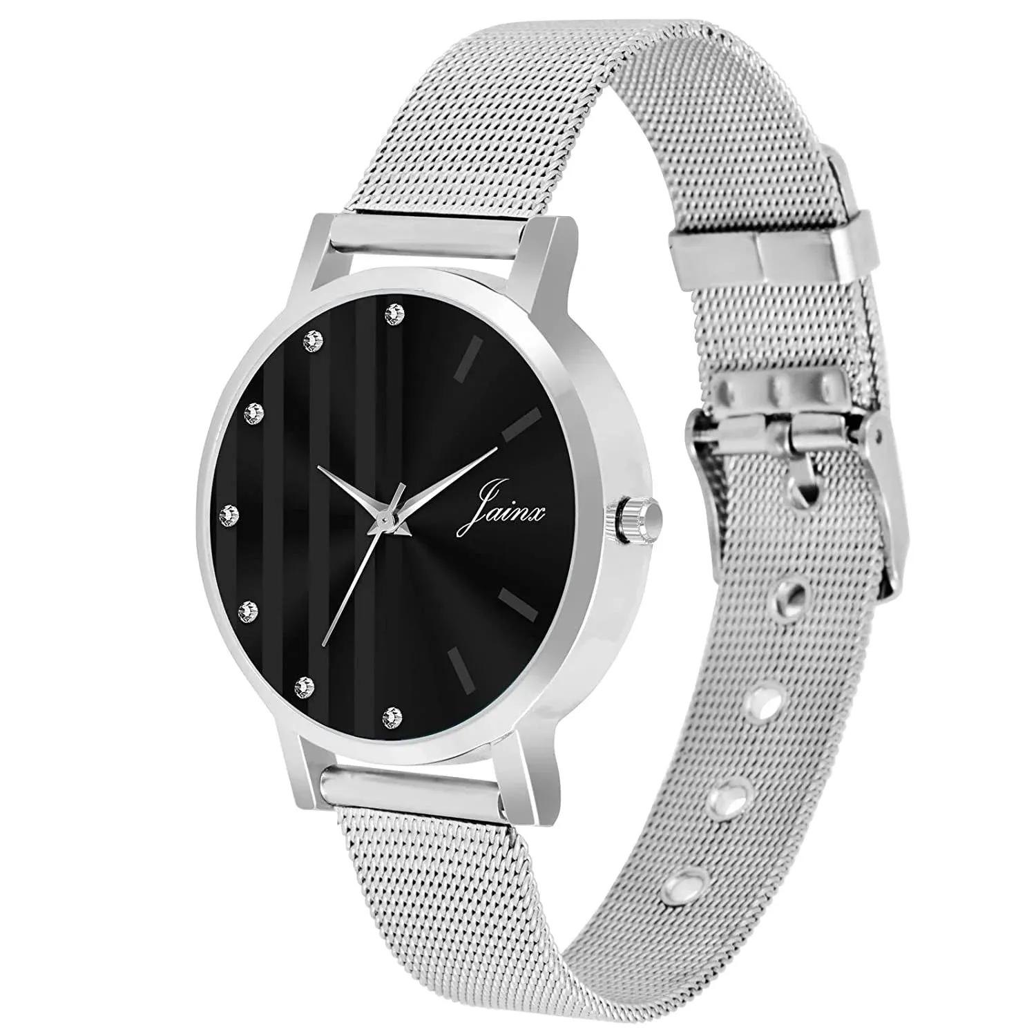 Black Dial Steel Mesh Chain Analog Watch - For Women JW689