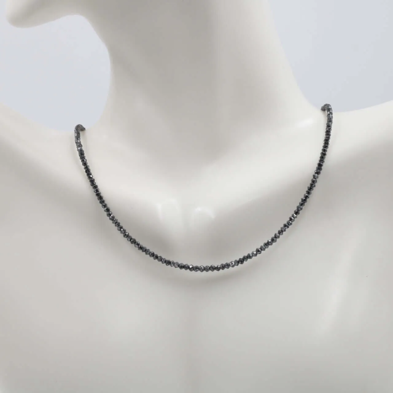 BLACK Diamond Beads Black Beads Necklace Diamond Beads BLACK Diamond Necklace Necklace for Women April Necklace16 Inches SKU:6142520