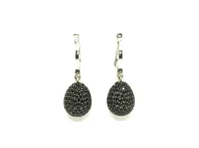 Black Spinel Studded Drop Earrings