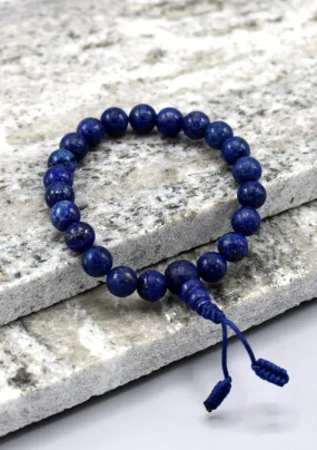 Blue Lapis Beads Stretchable Bracelet