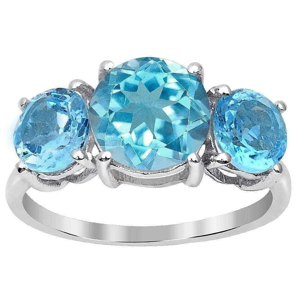 Blue topaz engagement ring