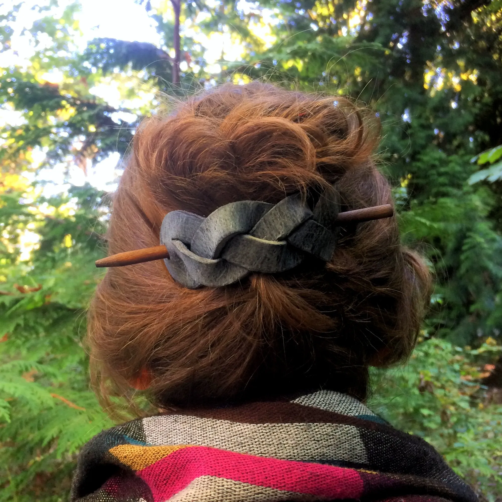 Braided Leather Hair Barrette