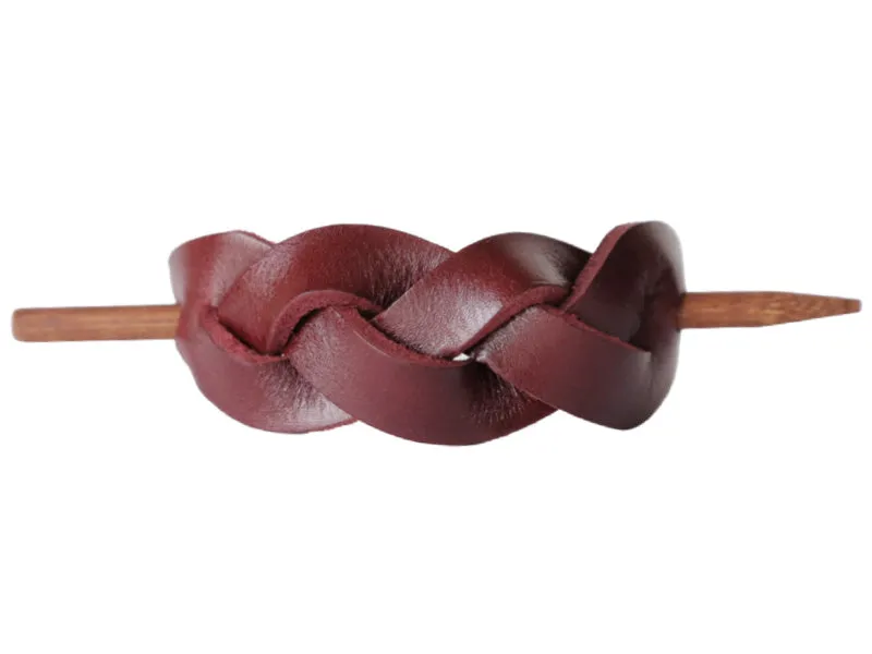 Braided Leather Hair Barrette