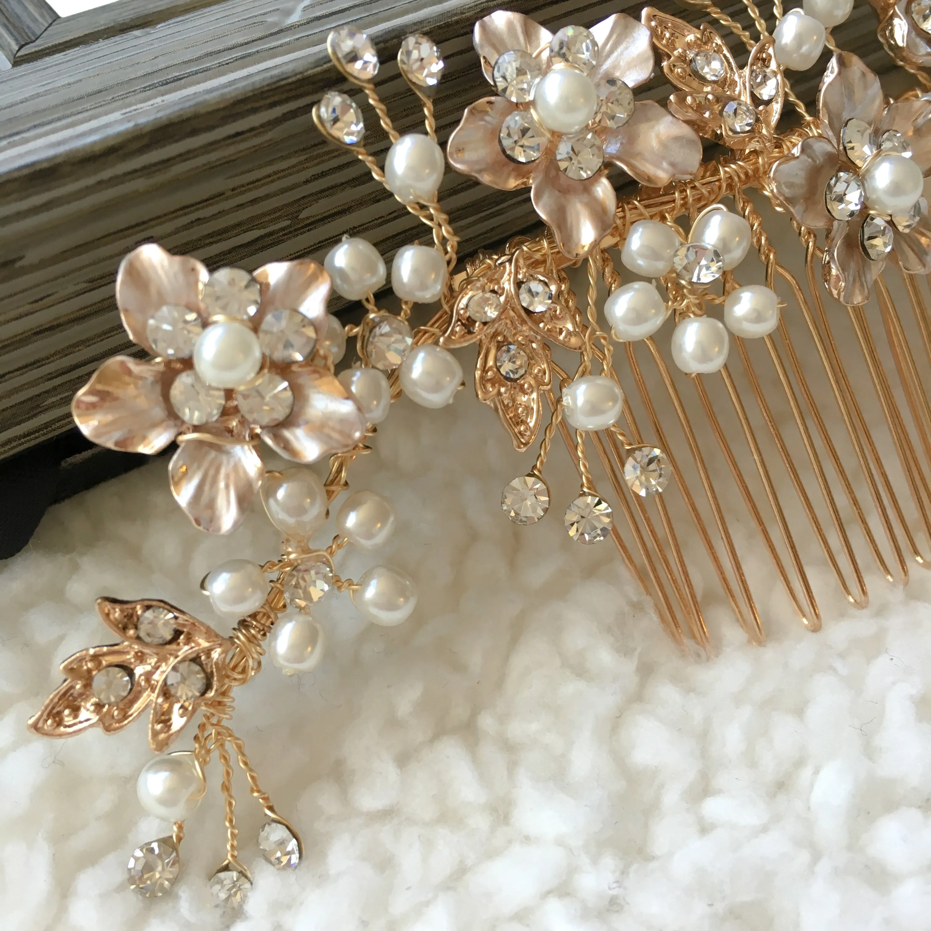 Bridal Gold Hair Comb /  Bridal Hair Piece