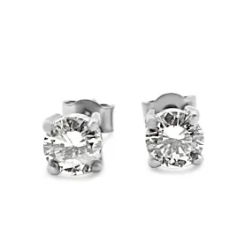 Brilliant Cut Solitaire Diamond Stud Earrings 1.19cts - Platinum