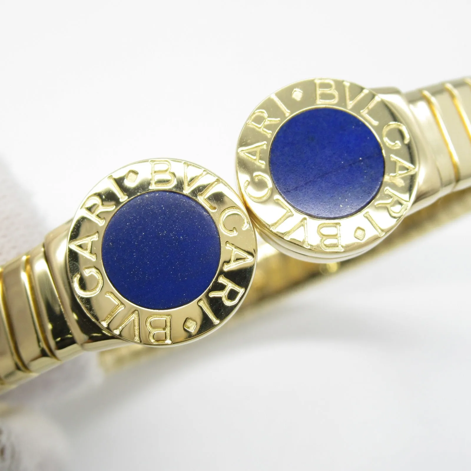 Bvlgari Tubogas Bangle K18 Yellow Gold Lapis Lazuli