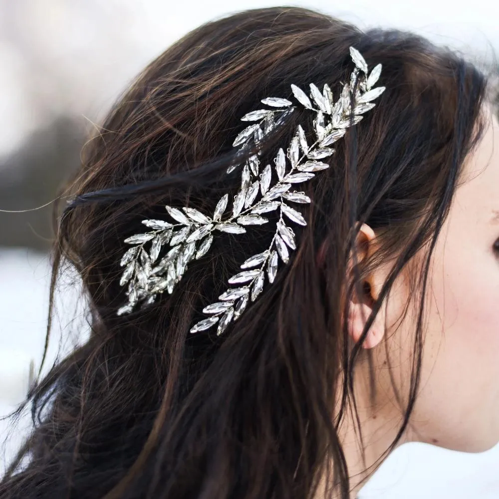 C168. silver crystal bridal hairpiece, hair comb for wedding