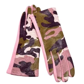 Camouflage Touch Screen Gloves: Pink