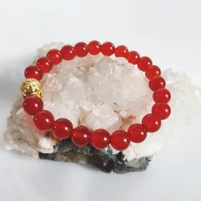 Carnelian Gemstone Crystal Buddha Bracelet