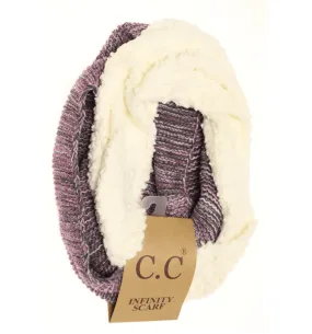 C.C Infinity Knit Scarf with Sherpa Lining INF7391