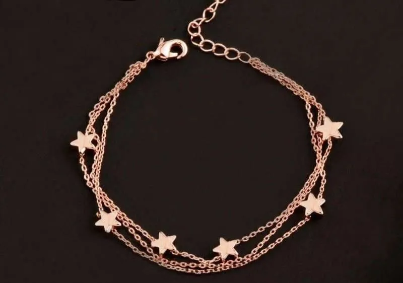 Charm Star 3 Layer Chain Bracelet