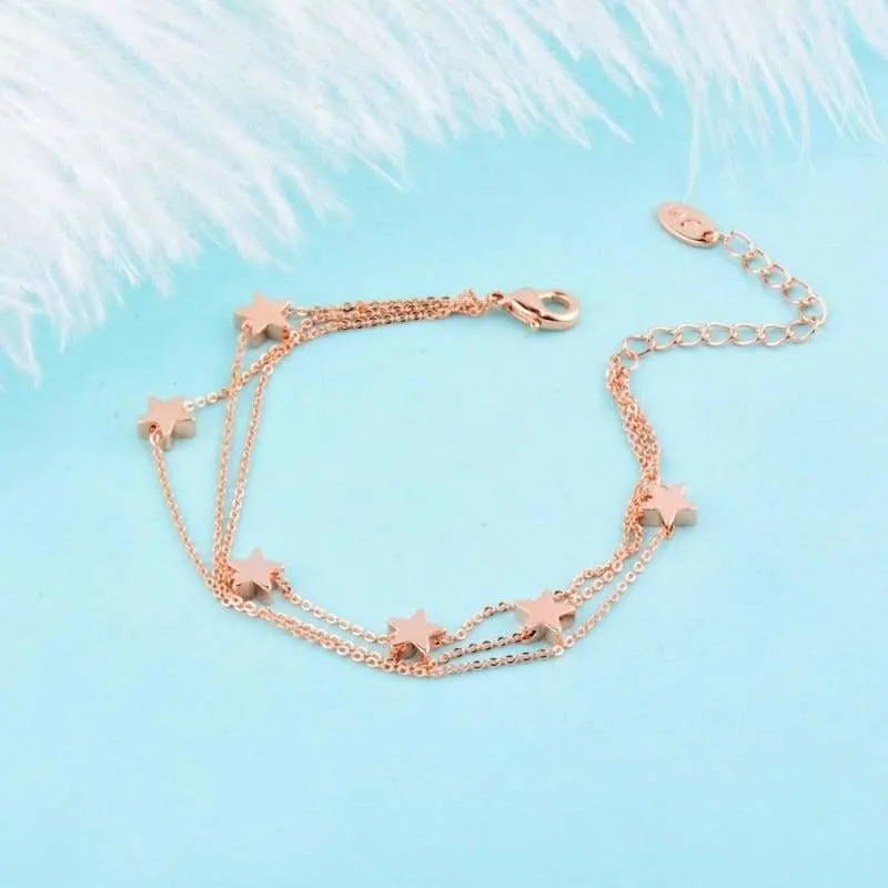 Charm Star 3 Layer Chain Bracelet