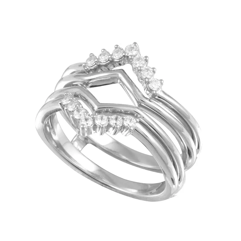 Chevron Diamond Guard Ring