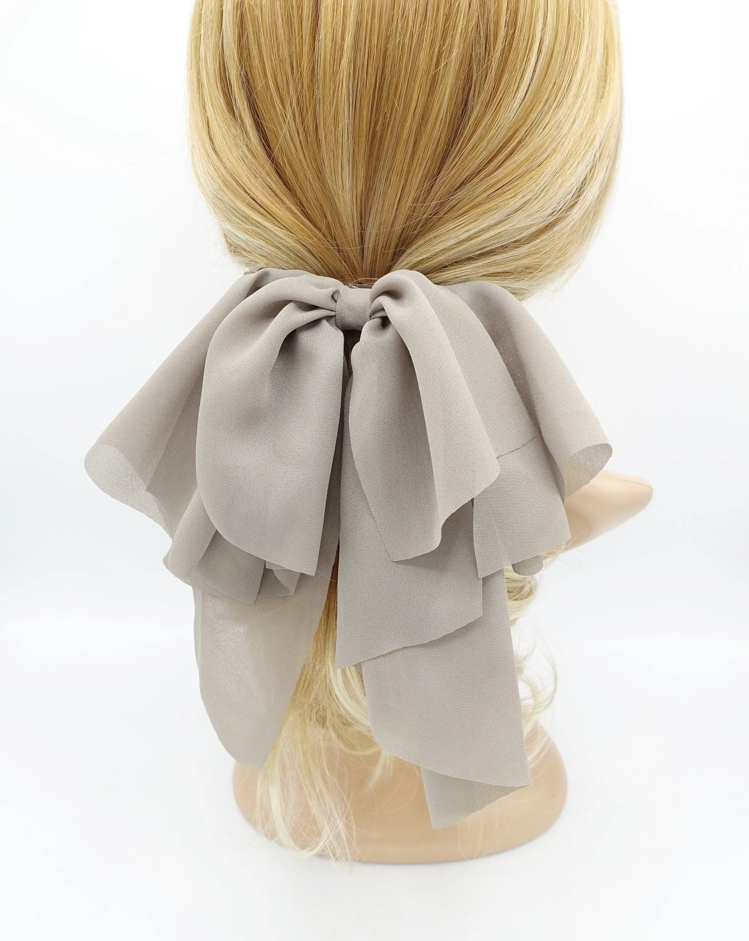 chiffon droopy hair bow sheer hair accessory for women