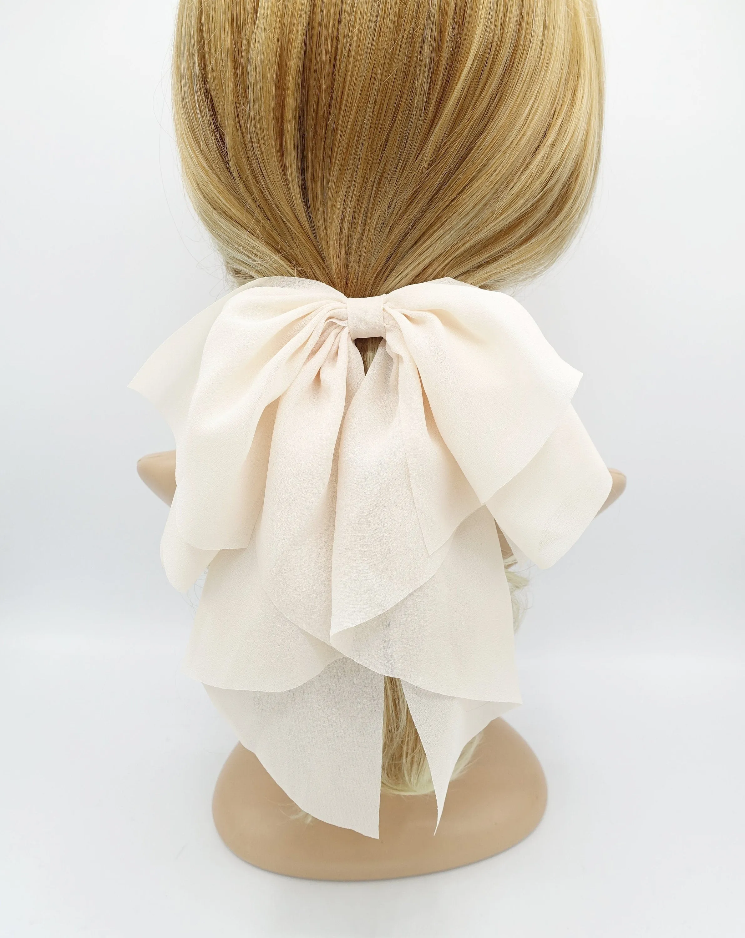 chiffon droopy hair bow sheer hair accessory for women