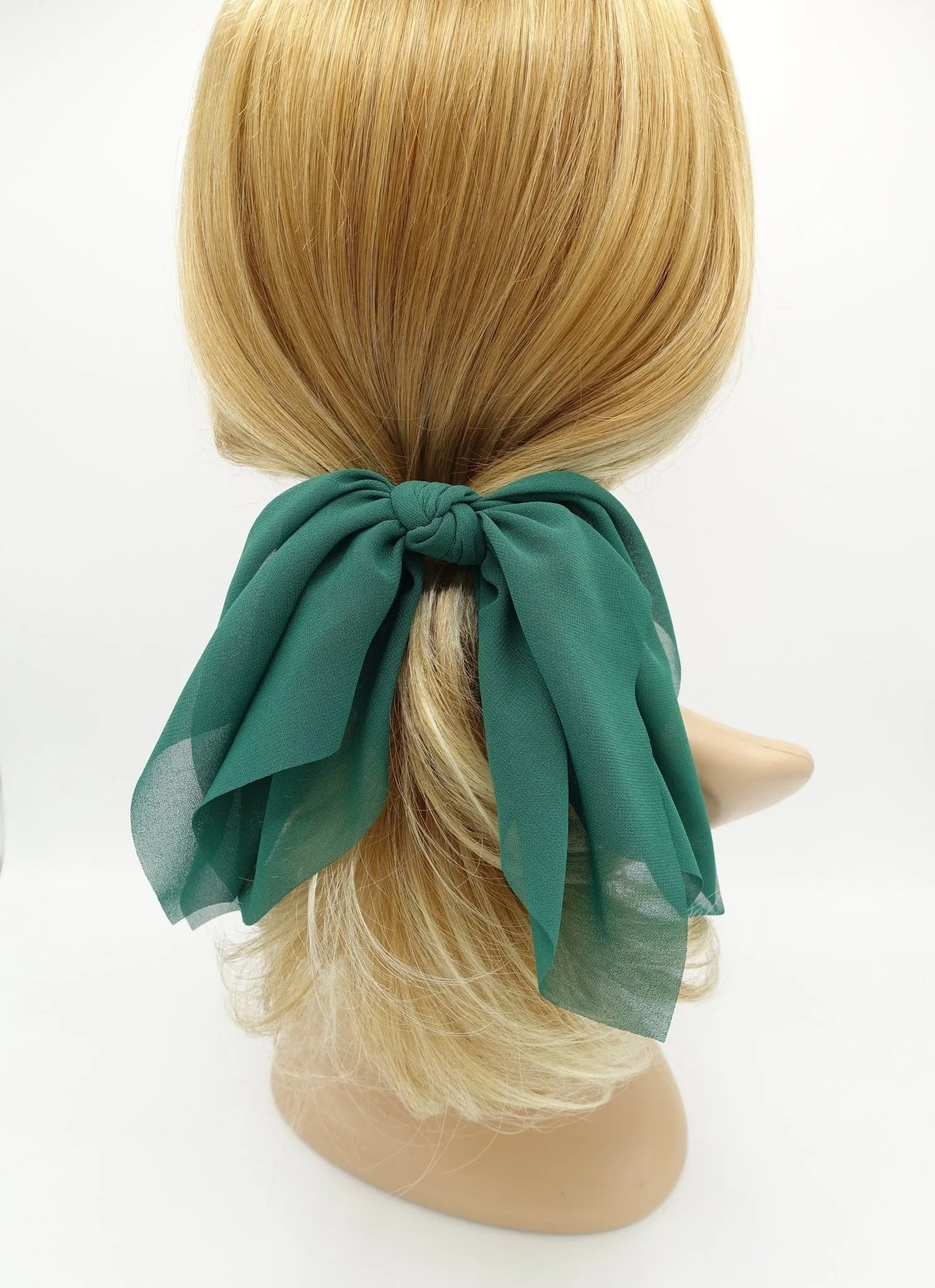 chiffon layered hair bow solid color drape feminine style hair knotted bow french hair barrette