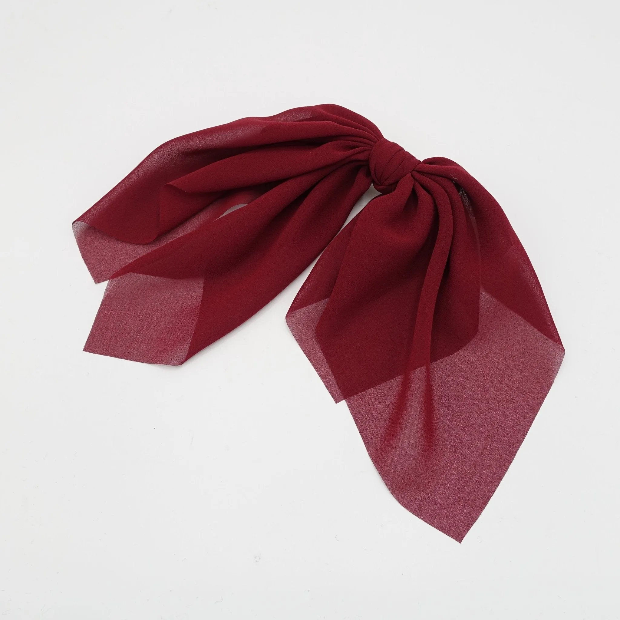 chiffon layered hair bow solid color drape feminine style hair knotted bow french hair barrette