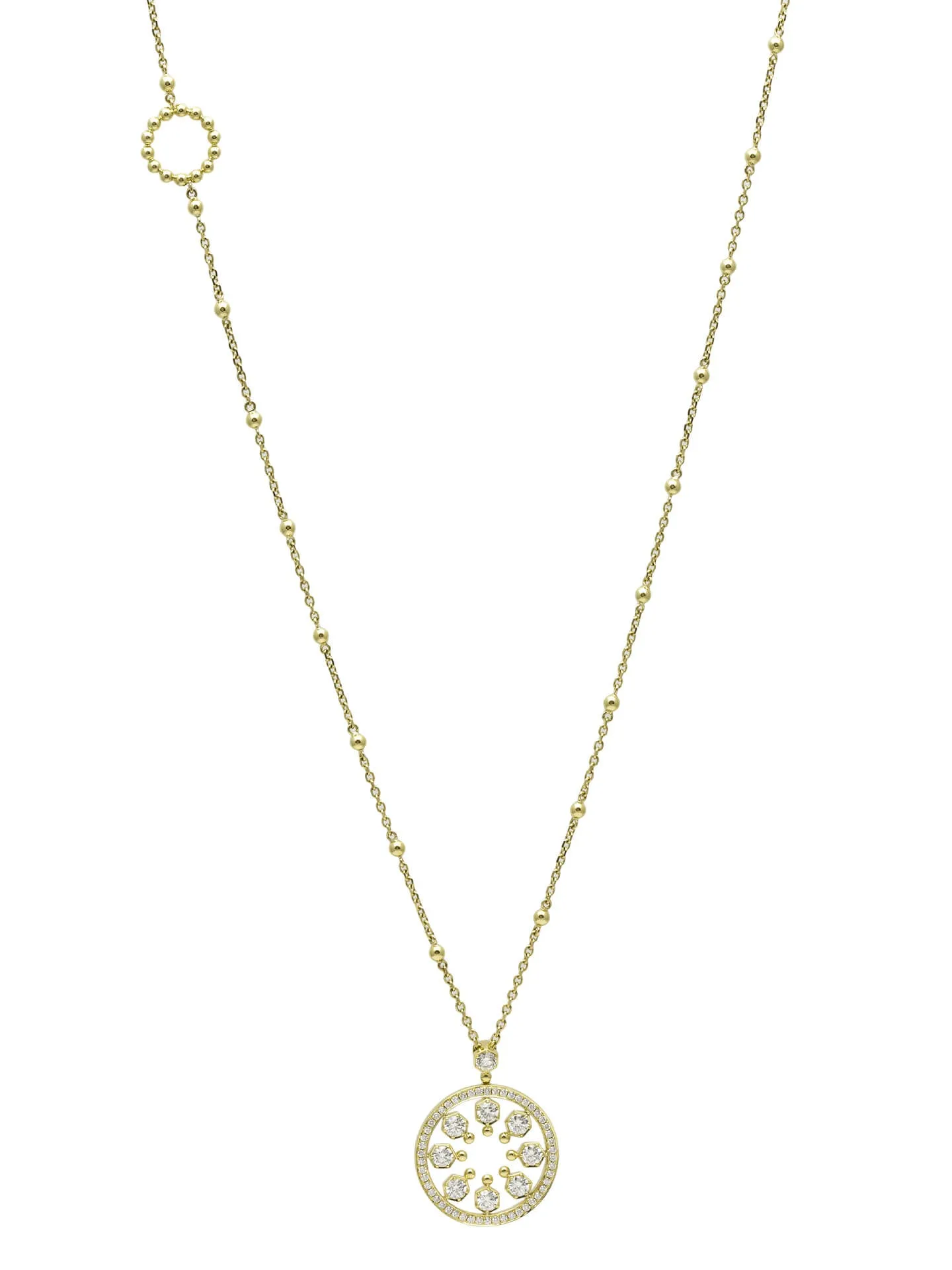 Circus Long Yellow Gold Diamond Necklace