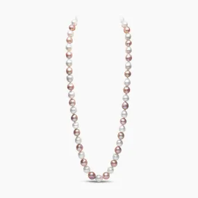 Classic 18K Gold Pink and White Pearl Necklace