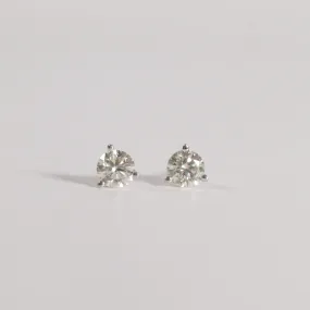 Classic Natural Diamond Studs - 3 Prong