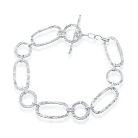 Classic Women's Bracelet - Sterling Silver Hammered Style | S-4427