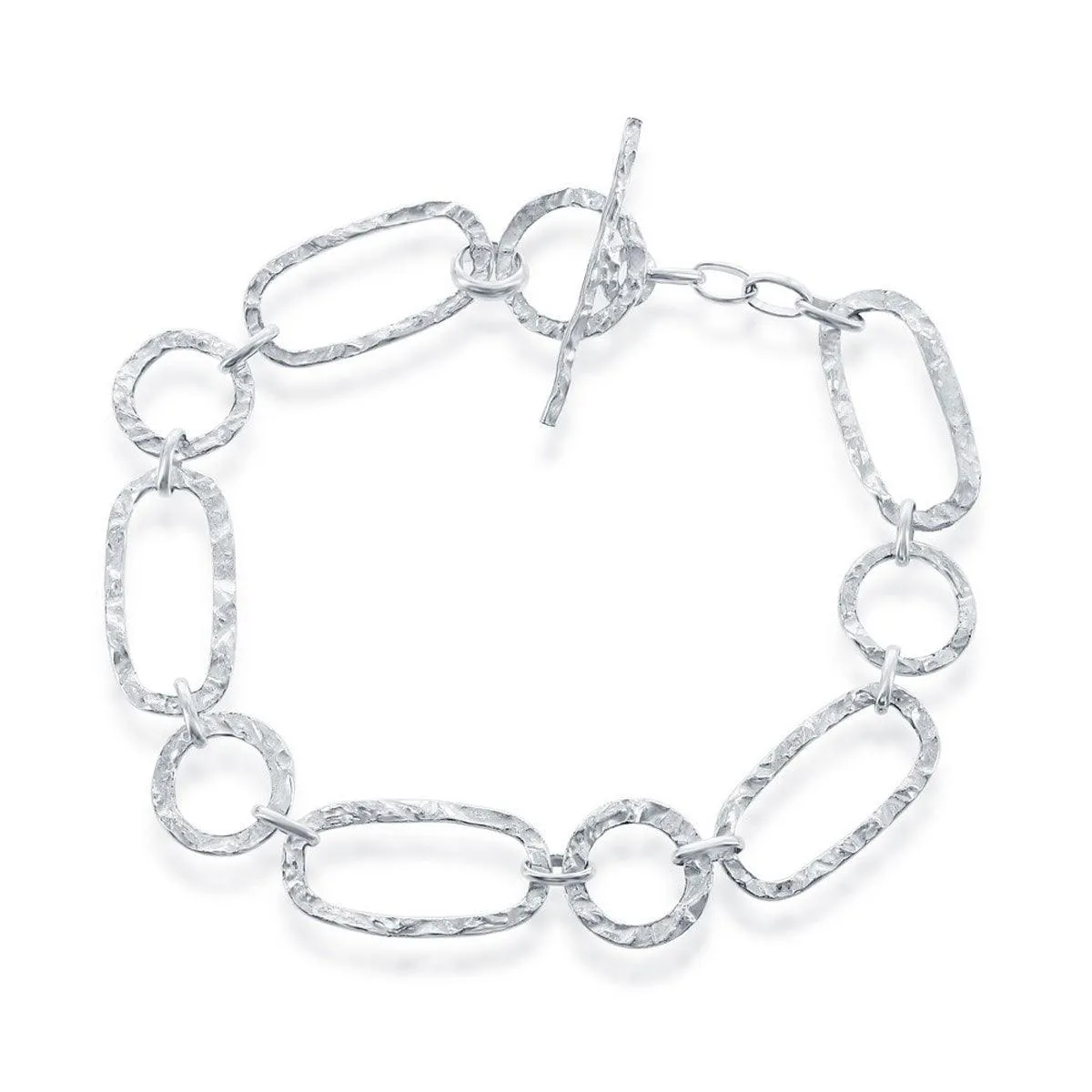 Classic Women's Bracelet - Sterling Silver Hammered Style | S-4427