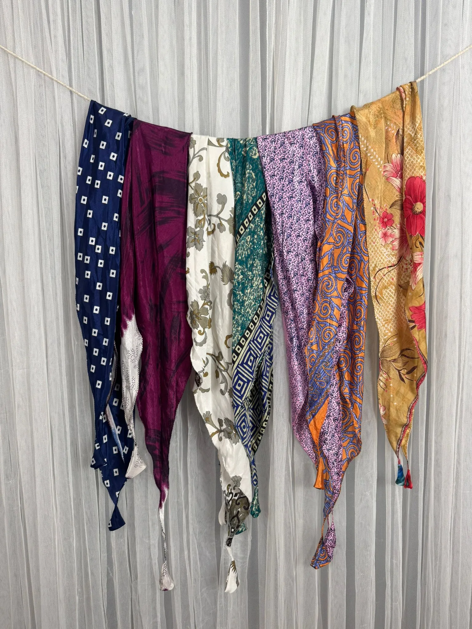 Crepe silk scarf bundle-002(7scarves)