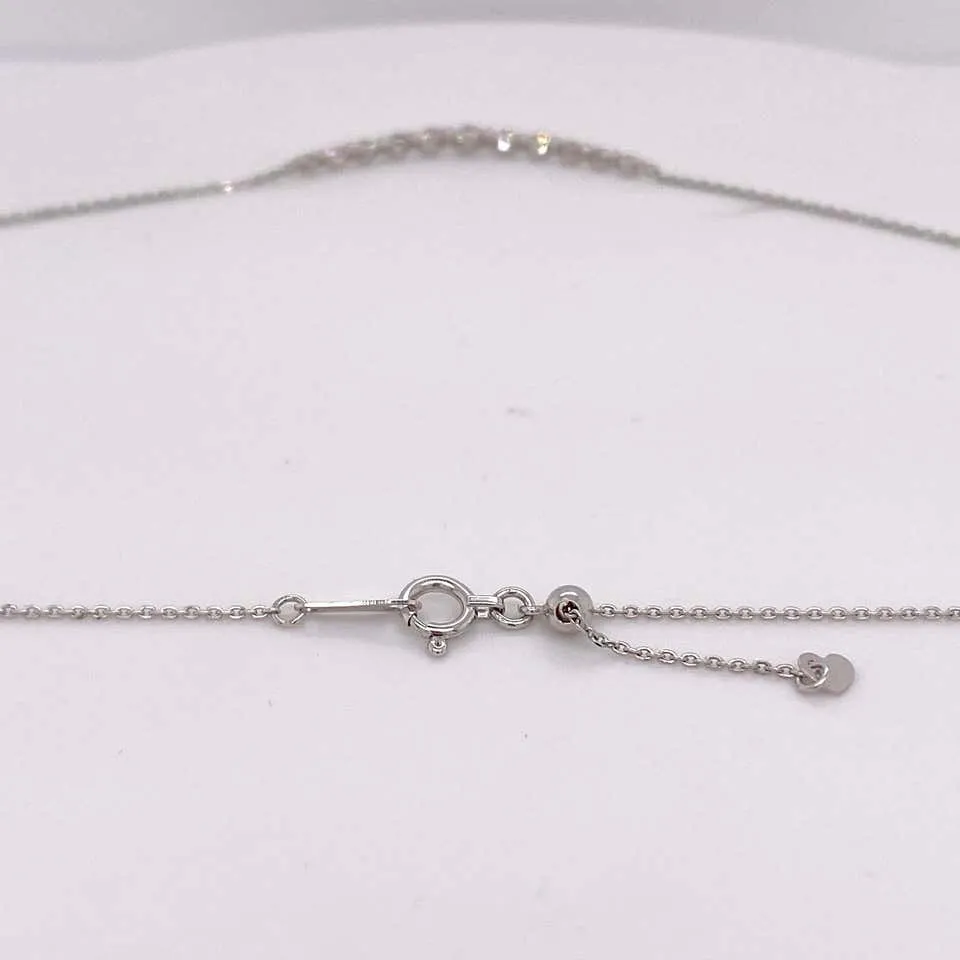 Curved Diamond Bar Necklace