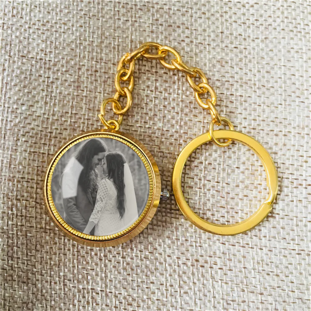 Custom Photo Pocket Watch Charm Spinner Charm Keychain with Picture