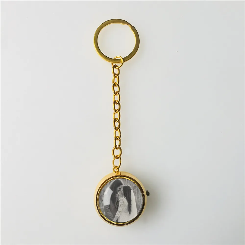 Custom Photo Pocket Watch Charm Spinner Charm Keychain with Picture