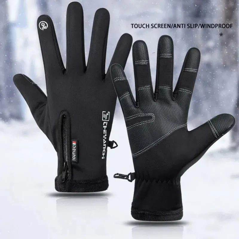 Cycling Gloves Moto Gloves Winter Thermal Fleece Lined Winter Water Resistant Touch Screen Non-slip Motorbike Riding Gloves