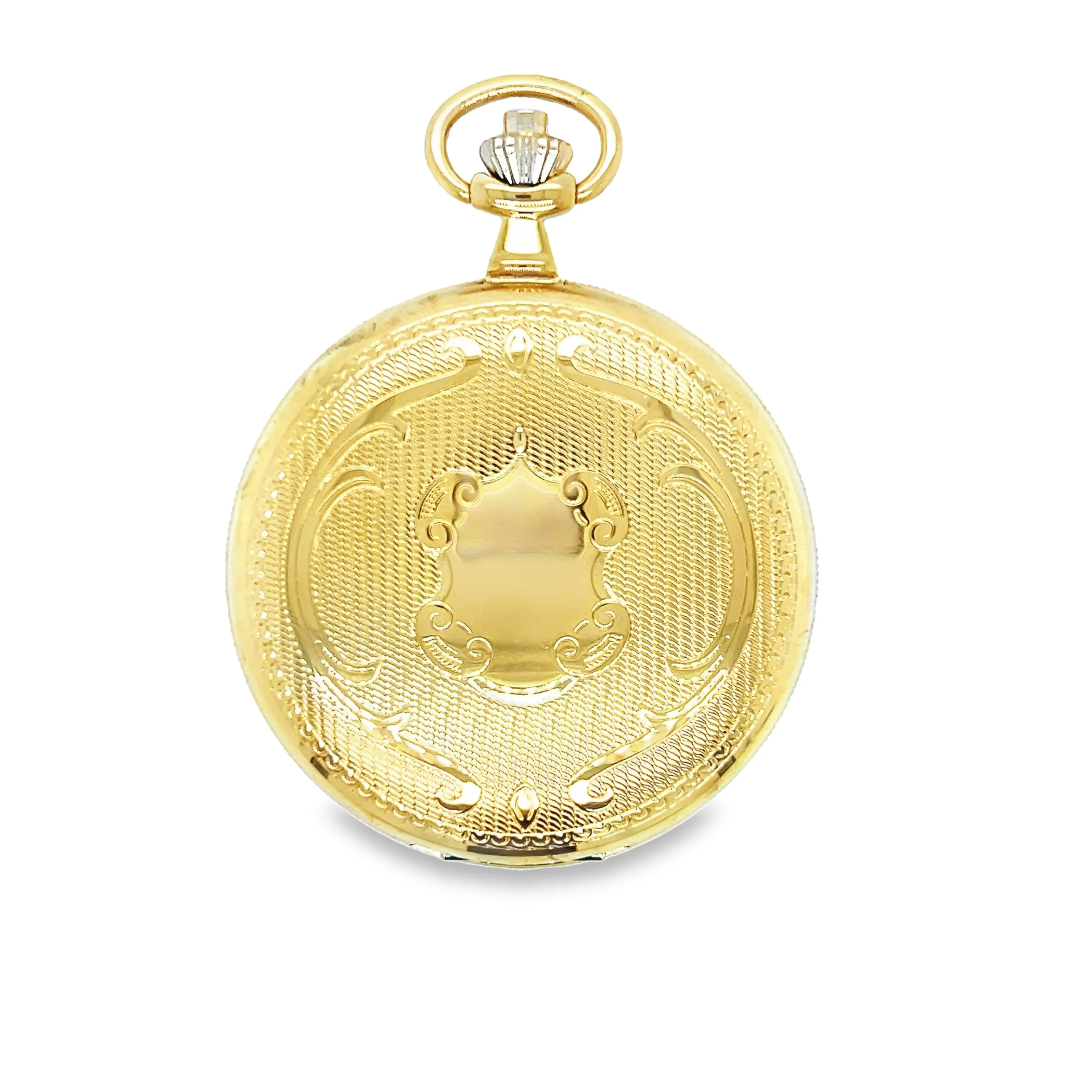 Dalton Gents Gold Tone Crest Detail Pocket Watch