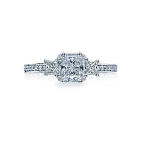 Dantela Three Stone Princess Cut Engagement Ring