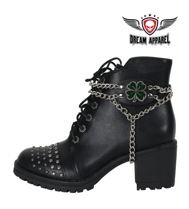 Dark Green 4 Leaf Clover Boot Chain