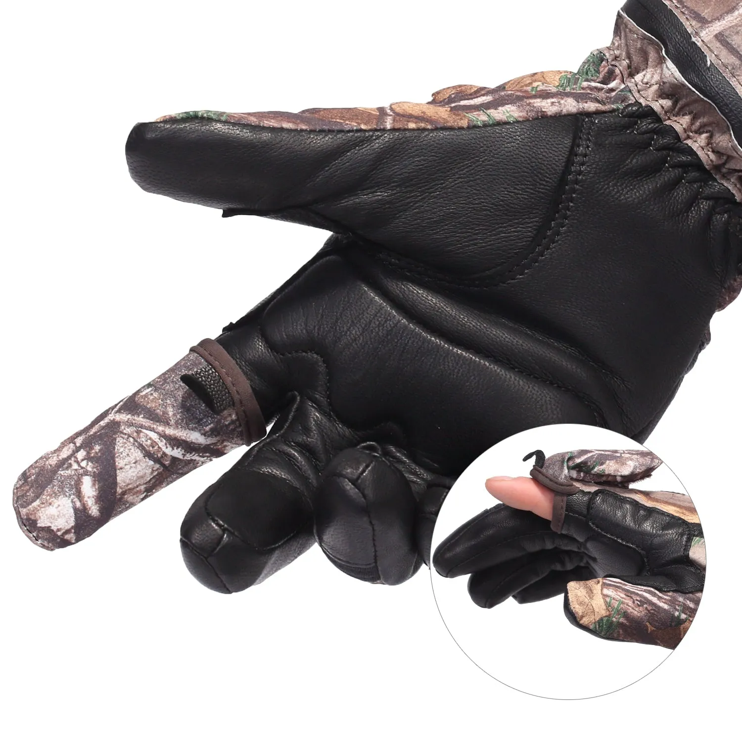 DAY WOLF Heated Camo Gloves With Removable Index Finger