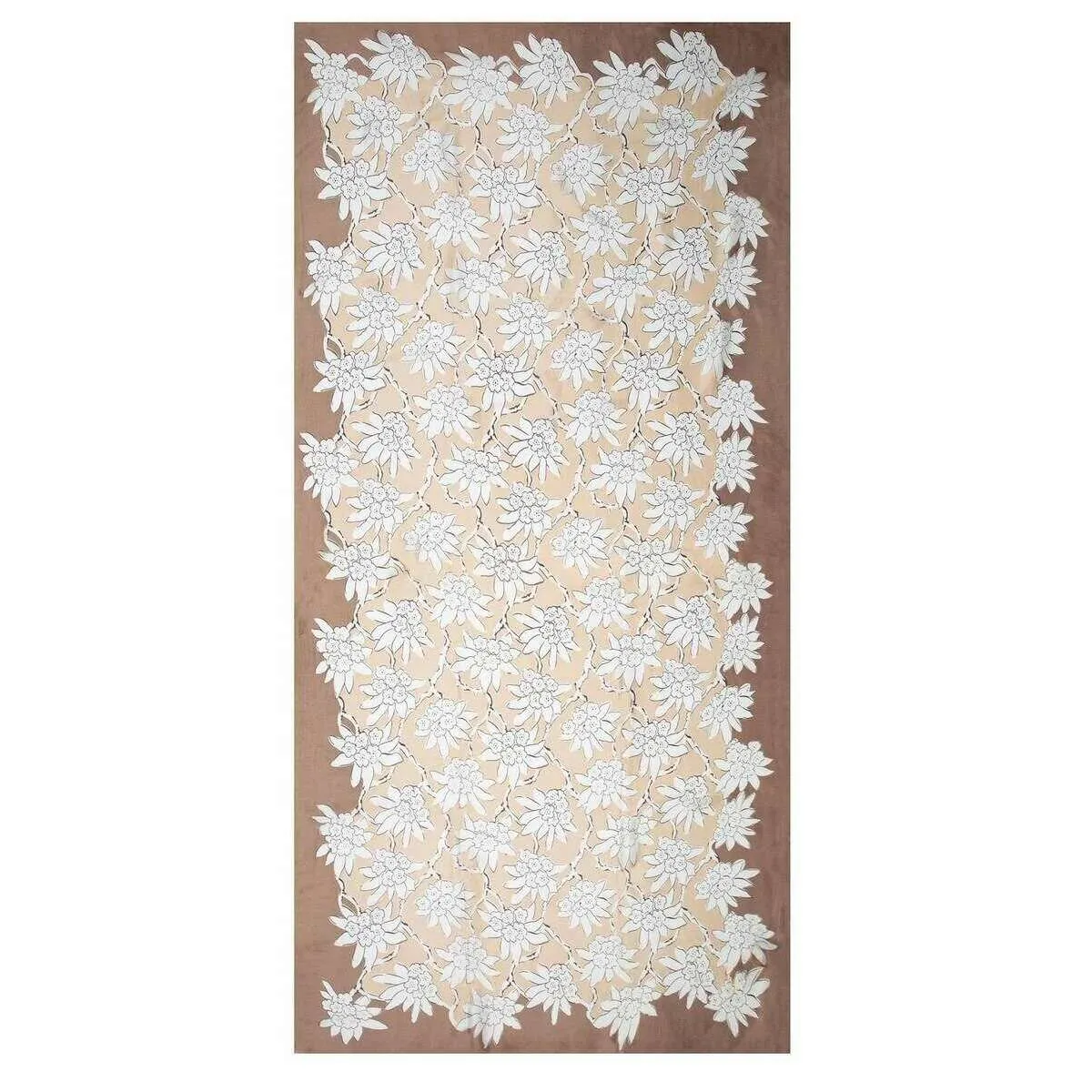 Dents Floral Print Lightweight Scarf - Beige/Chocolate