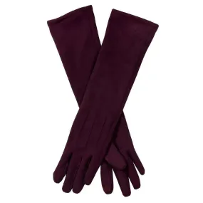 Dents Long Touchscreen Faux Suede Gloves - Plum