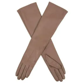 Dents Mia Single-Point Long Above-Elbow Lined Leather Gloves - Country Brown