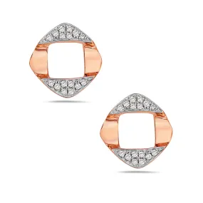 Diamond Geometric Stud Earrings